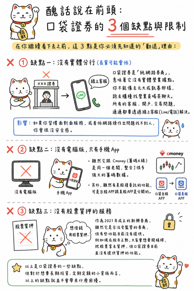 口袋證券缺點