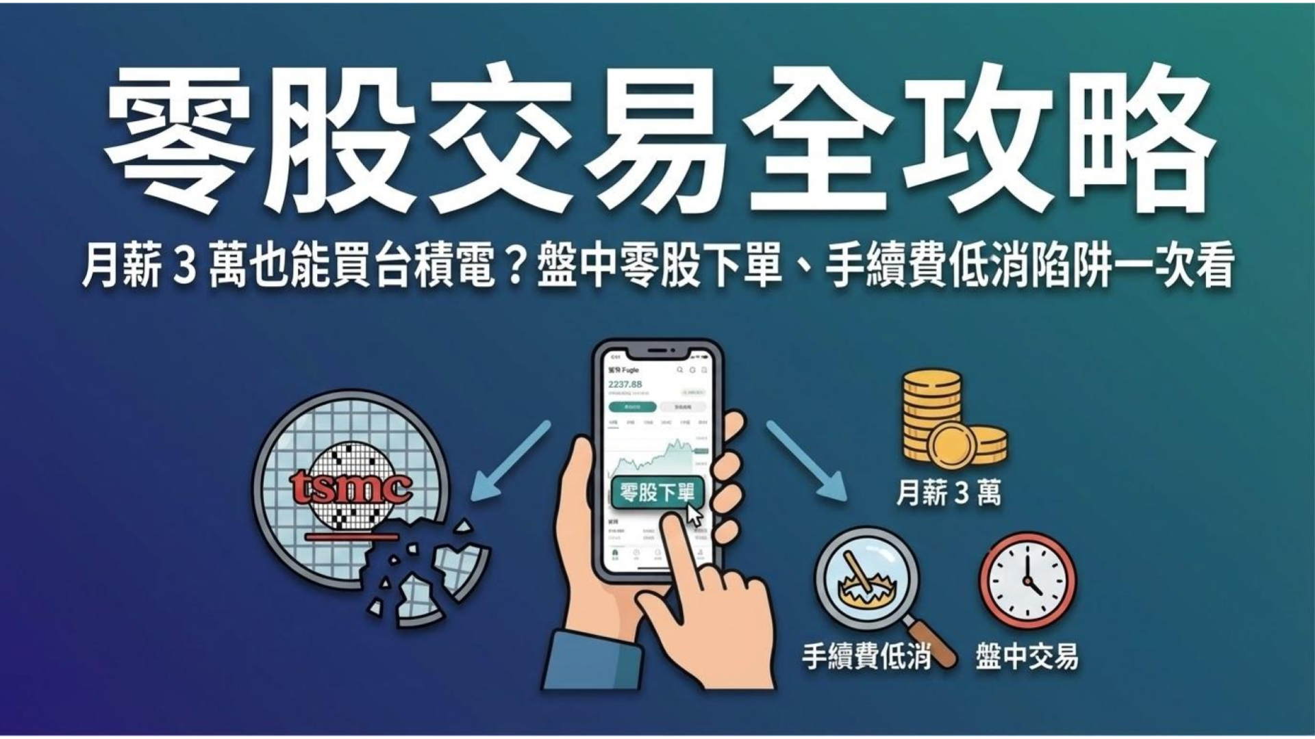 【零股交易教學】月薪 3 萬也能買台積電?盤中零股怎麼買、手續費低消陷阱一次看