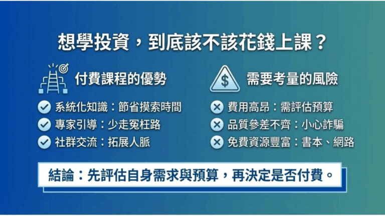 想學投資,到底該不該花錢上課?