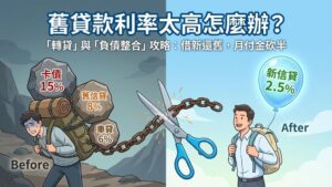 【轉貸與負債整合】舊貸款利率太高？教你用「借新還舊」降低月付金，減輕壓力