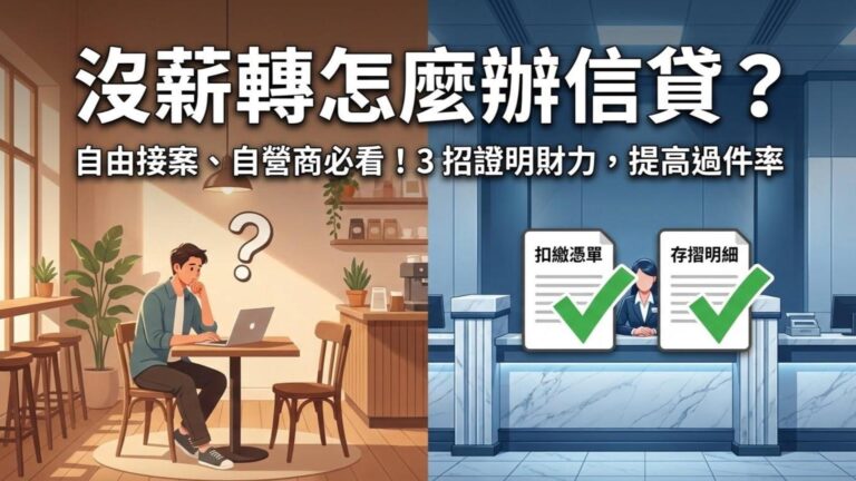 【職業與收入解析】自由接案、自營商怎麼辦信貸？沒薪資轉帳也能貸的 3 個技巧