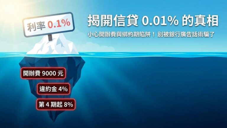 【信貸利率陷阱】廣告利率 0.01% 是真的嗎？揭開「開辦費」與「綁約期」的行銷話術