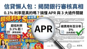 【信貸懶人包】信貸好過嗎？銀行沒告訴你的 3 大審核關鍵與「總費用年百分率 (APR)」真相