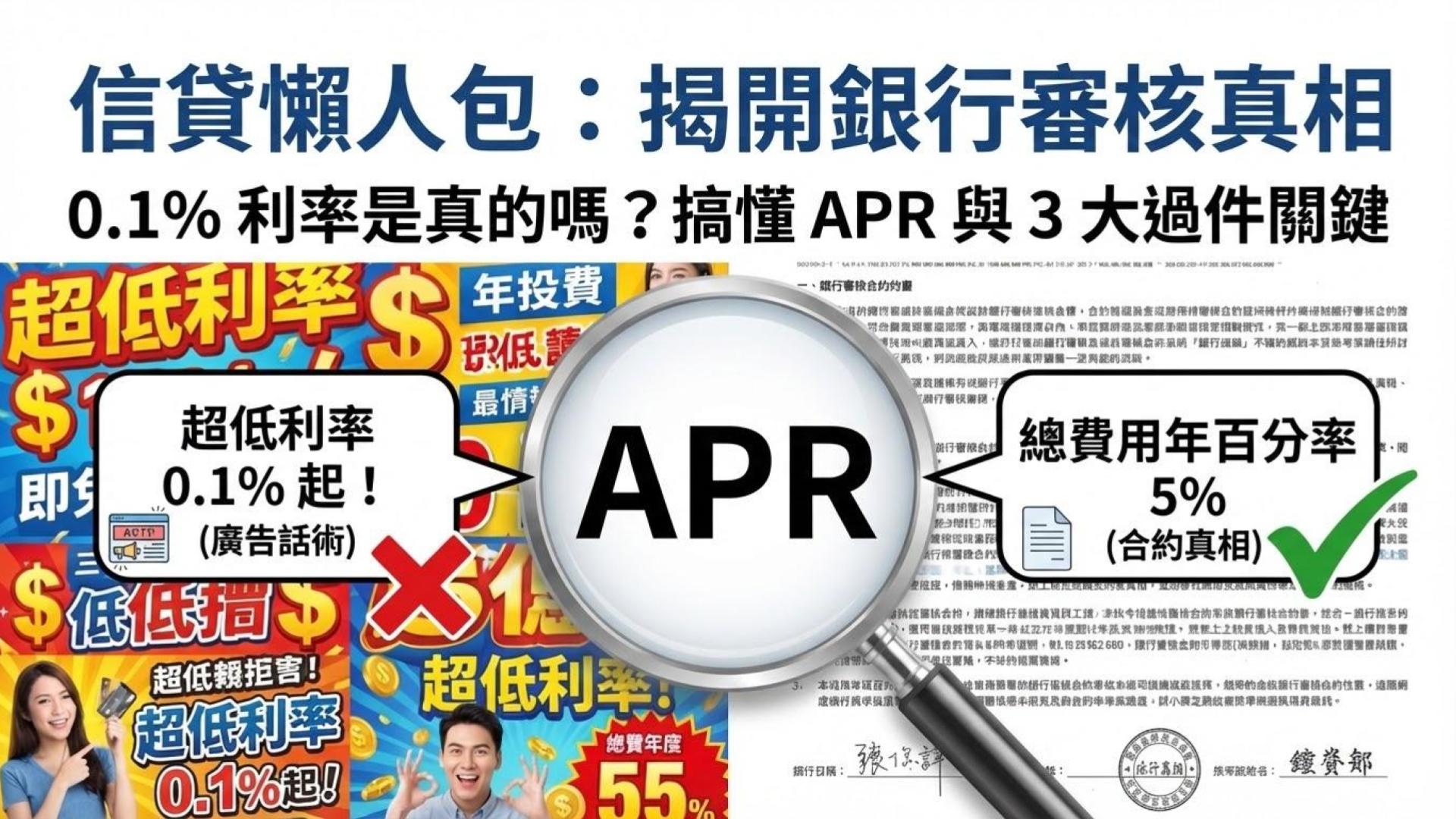【信貸懶人包】信貸好過嗎？銀行沒告訴你的 3 大審核關鍵與「總費用年百分率 (APR)」真相