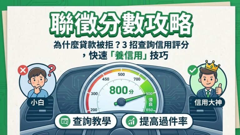 【聯徵分數攻略】為什麼貸款被拒？3 招教你查詢信用評分，並快速「養信用」提高過件率