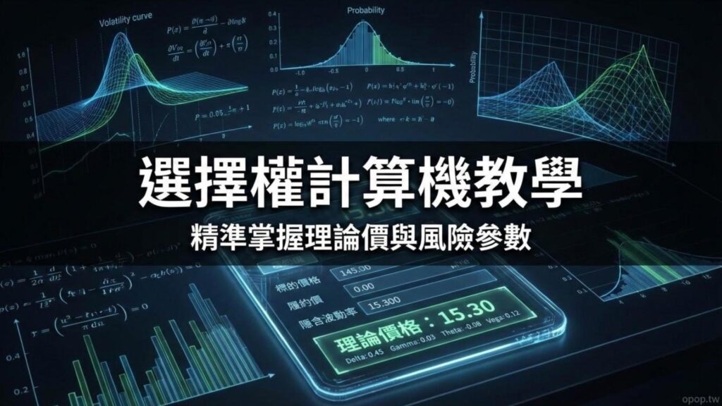 填入數字就能得到理論價格的選擇權計算機