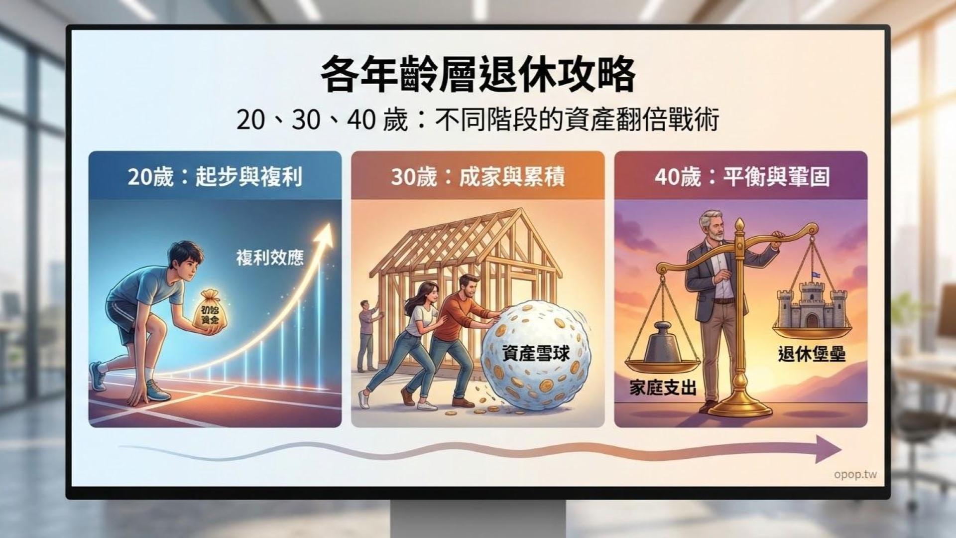 【退休金準備第七課】不同年齡層的退休準備重點：20、30、40 歲的理財戰術有何不同？