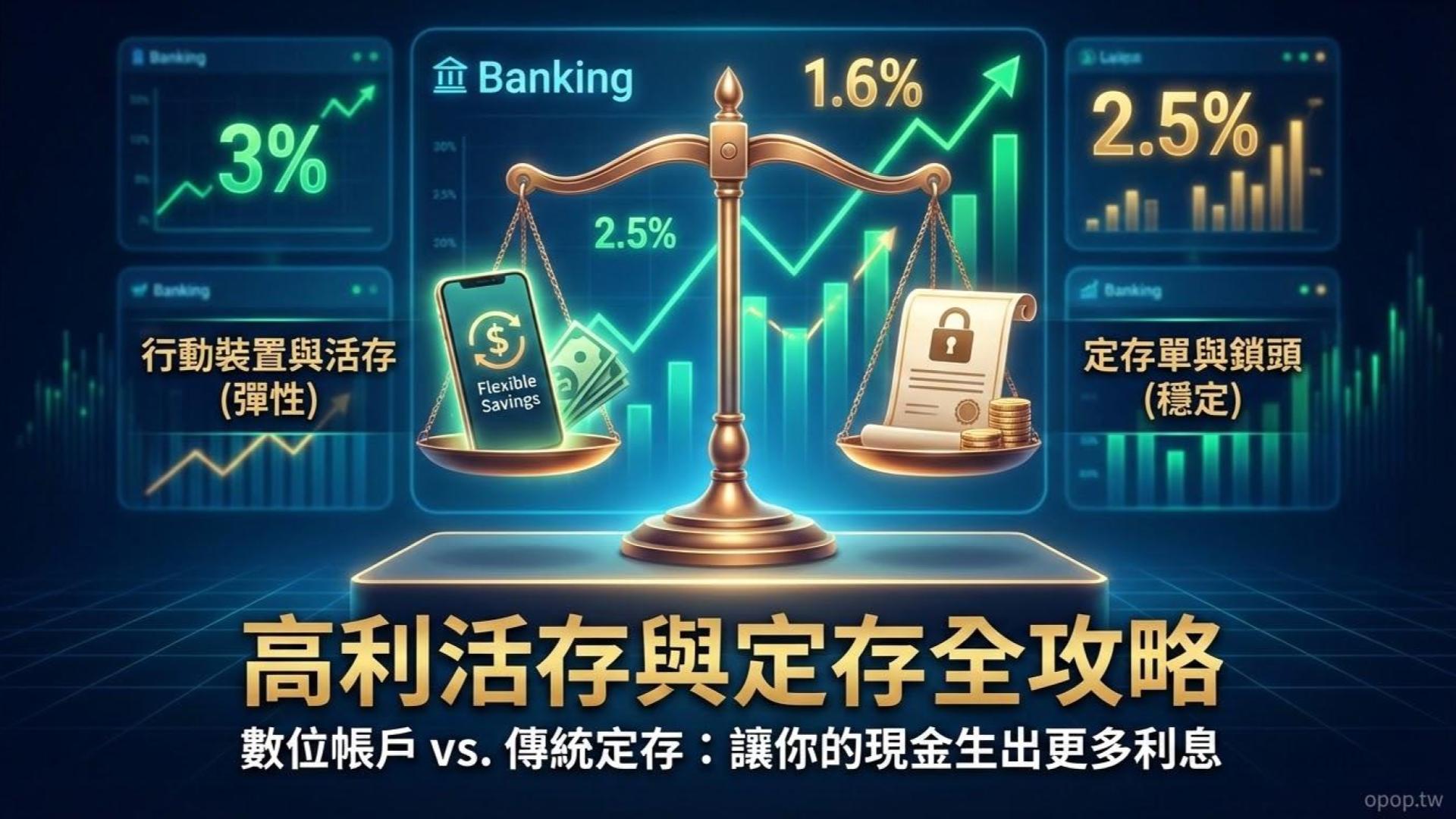 【高效儲蓄術】定存與高利活存工具：數位帳戶、階梯式定存，如何極大化現金利息？