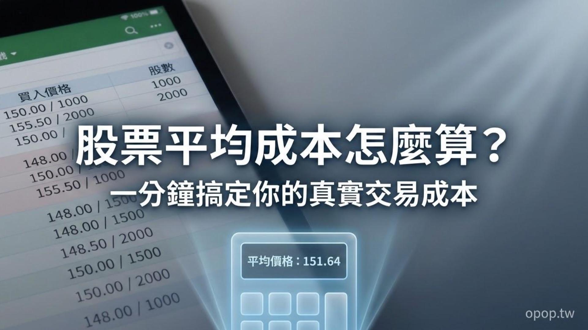 股票平均成本如何計算？用計算機幫你算