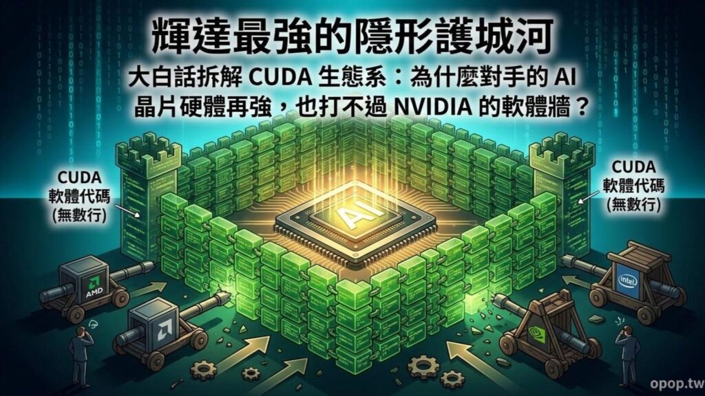 【AI 大白話四】輝達 NVIDIA 的絕對護城河：什麼是 CUDA 平台？為什麼對手硬體再強也打不過它？