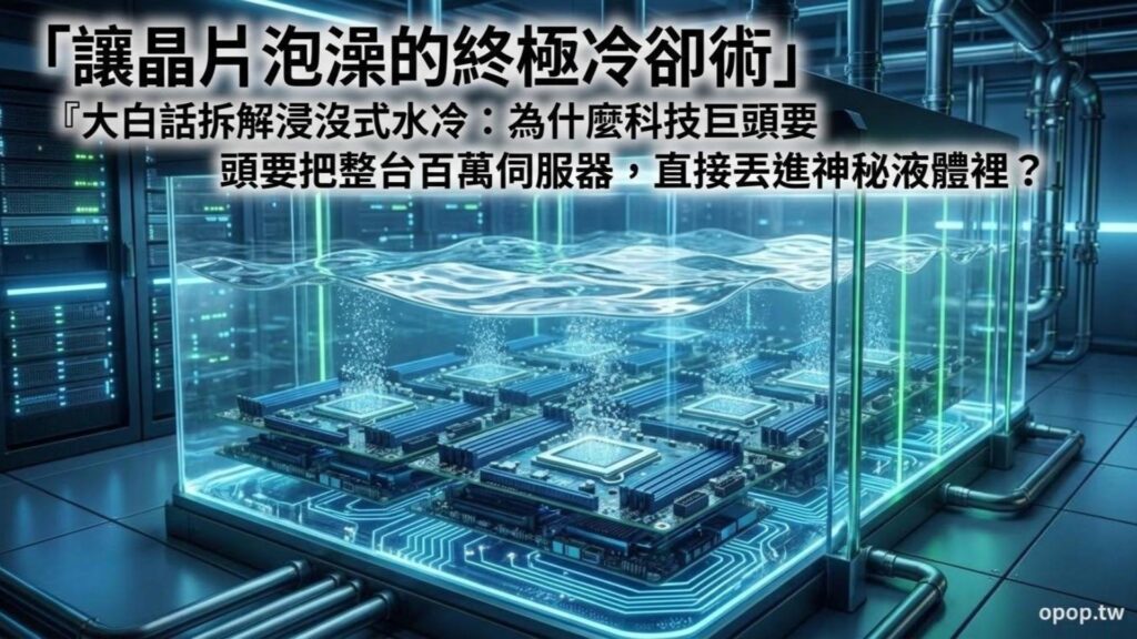【AI 大白話十四】浸沒式水冷（Immersion Cooling）是什麼？大白話拆解讓科技巨頭把資料中心泡在水裡的未來科技