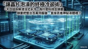 【AI 大白話十四】浸沒式水冷（Immersion Cooling）是什麼？大白話拆解讓科技巨頭把資料中心泡在水裡的未來科技