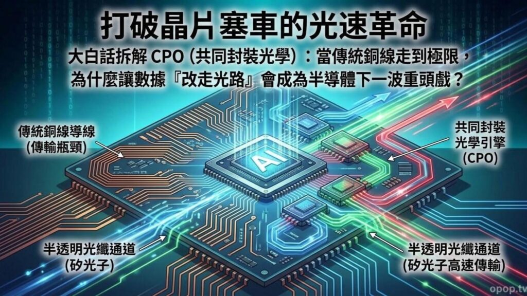 【AI 大白話六】什麼是 CPO 共同封裝光學？打破銅線極限，讓 AI 數據用「光速」傳輸的黑科技
