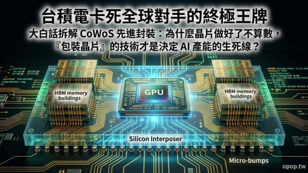 【AI 大白話十一】什麼是 CoWoS 封裝？台積電真正卡死全球 AI 競爭對手的終極「包裝技術」