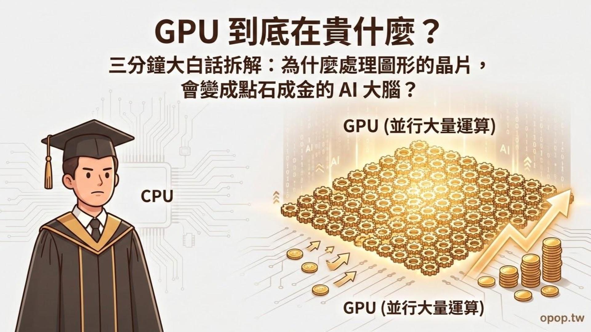 【AI 大白話一】GPU 到底在貴什麼?三分鐘看懂圖形處理器如何變成 AI 的大腦