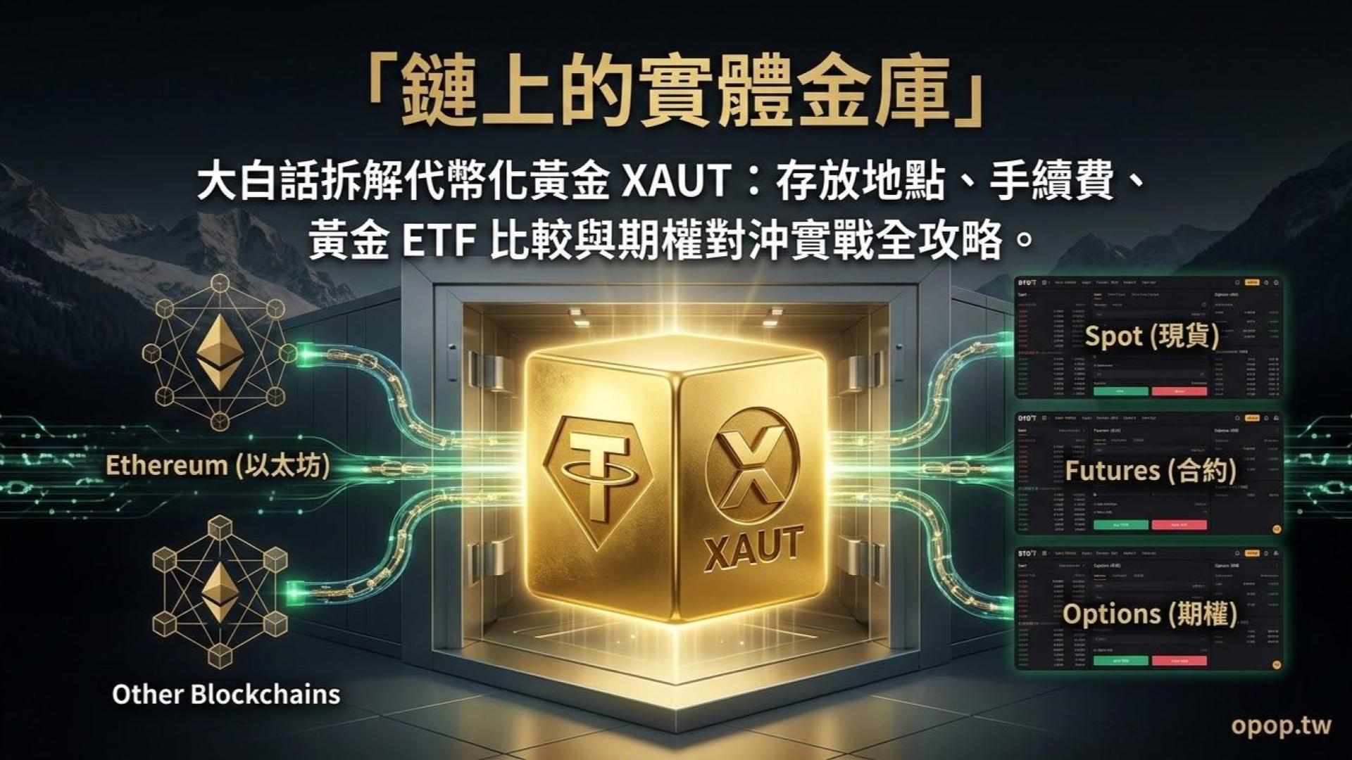 【XAUT 代幣化黃金全攻略】Tether Gold 是什麼?優缺點、金庫存放地、手續費與黃金 ETF 比較