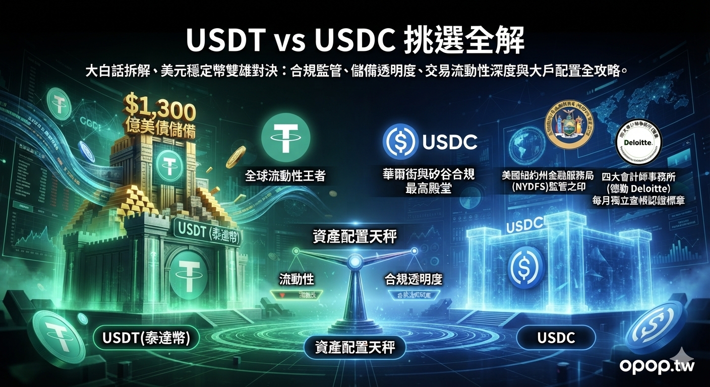 【橫向對決】穩定幣雙雄對決:USDT vs. USDC 怎麼選?合規性、Circle 儲備透明度與實戰挑選指南